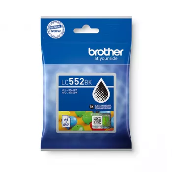 Brother LC552BK juodos spalvos rašalo kasetė (600 puslapių, pigmentinė, originali)