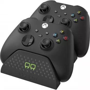 Venom Twin Docking Station, skirta Xbox Series X|S ir Xbox One - dviejų valdiklių įkrovimo stotelė su 2x NiMH 850 mAh įkraunamomis baterijomis - LED indikatoriai - juoda