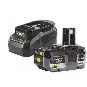 RYOBI 18V ONE+ pradinis rinkinys su 4.0Ah baterija ir įkrovikliu RC18120B-140X