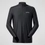Berghaus 24/7 Tech Tee LS HZ vyriški ilgomis rankovėmis pusiau užtraukiamas marškinėliai, juodi
