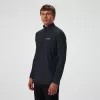 Berghaus 24/7 Tech Tee LS HZ vyriški ilgomis rankovėmis pusiau užtraukiamas marškinėliai, juodi