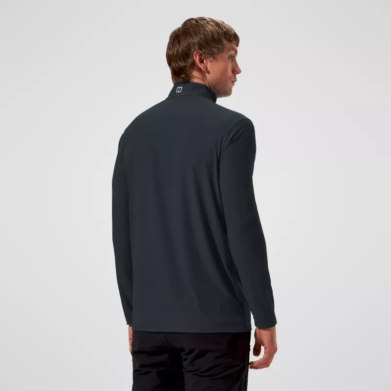 Berghaus 24/7 Tech Tee LS HZ vyriški ilgomis rankovėmis pusiau užtraukiamas marškinėliai, juodi