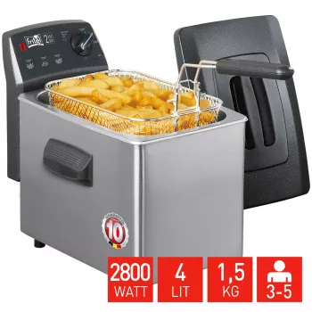 FRITEL TURBO SF gruzdintuvė 4 l, 2800 W, antracito metalinė/sidabrinė