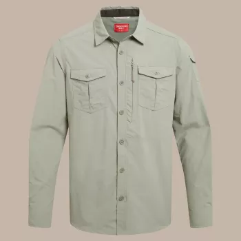 Craghoppers NosiLife Adventure LS Shirt III – Vyriški kelioniniai marškiniai, Bay Leaf, M dydis