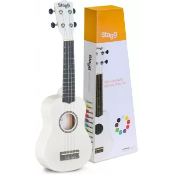 Stagg US-WHITE Soprano ukulelė - blizganti balta