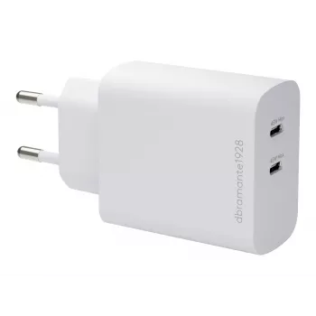 dbramante1928 re-charge 45W dviejų USB-C PD sieninis įkroviklis - baltas (ES)