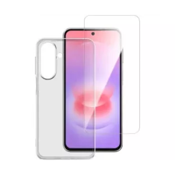 4smarts 360° apsaugos rinkinys Samsung Galaxy A27 5G - grūdinto stiklo ekrano apsauga + TPU dėklas, 9H kietumas, smūgius sugeriantis, skaidrus