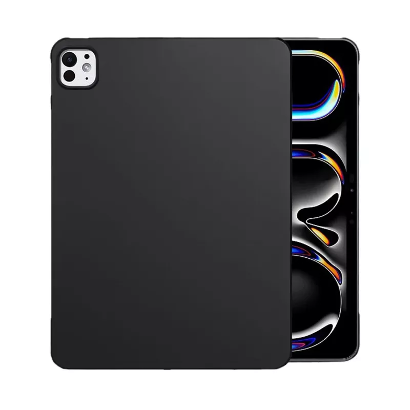MRDISC apsauginis dangtelis Apple iPad Pro M4 juodas TPU - plonas smūgius sugeriantis dėklas su pakeltais kraštais, atsparus įbrėžimams matinis paviršius, tikslūs išpjovimai (MG-BCIPTABPROM4SW)
