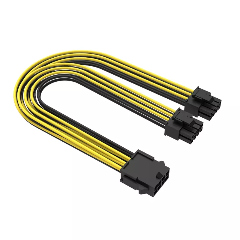 Akasa 6 vnt. PCIe į dvigubą 6+2 kontaktų skirstytuvas - 24 cm