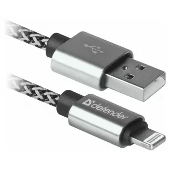 Defender USB-A į Lightning laidas 1,0 m 2,1A baltas