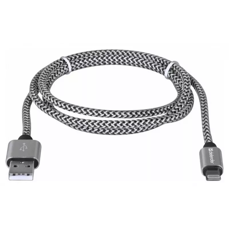 Defender USB-A į Lightning laidas 1,0 m 2,1A baltas
