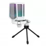 FIFINE A6V AMPLIGAME RGB studijinis kondensatorinis USB mikrofonas, kardioidinis, baltas