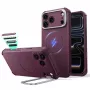 ESR Cyber Tough Kickstand MagSafe dėklas, skirtas iPhone 17 Pro Max / 18 Pro Max – tamsiai bordo spalvos