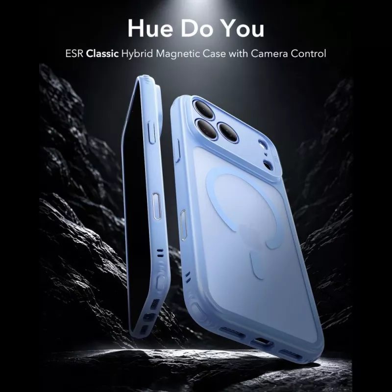 ESR Classic Hybrid MagSafe dėklas, skirtas iPhone 17 Pro Max / 18 Pro Max – matinė šviesiai mėlyna spalva