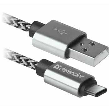 Defender USB-A į USB-C laidas 1,0 m 2,1 A baltas