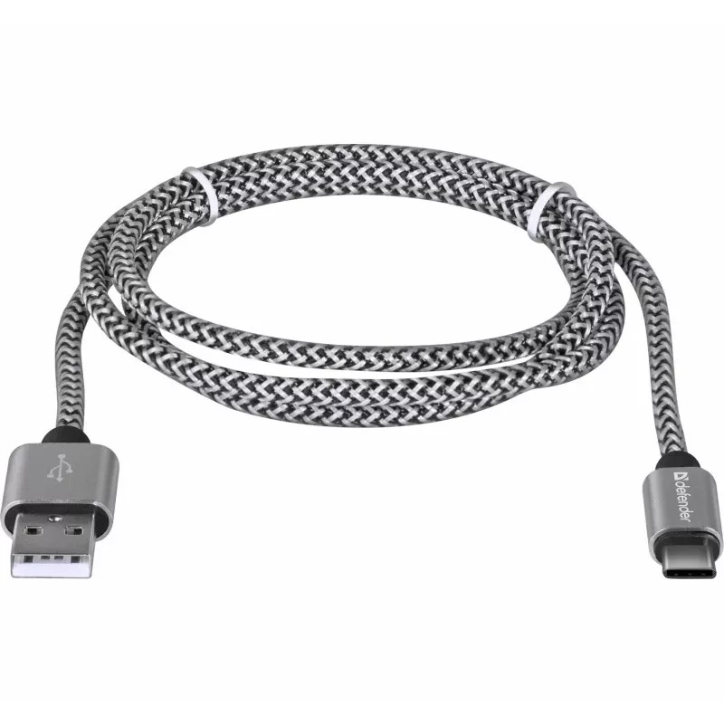 Defender USB-A į USB-C laidas 1,0 m 2,1 A baltas