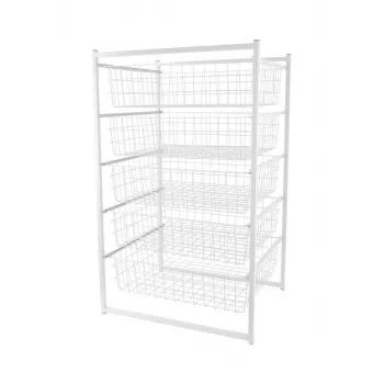 Stalčių blokas 89x45x55cm 5 sluoksnių baltas