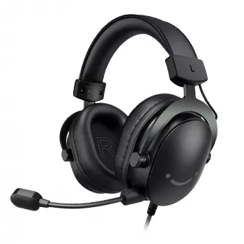 FIFINE H9 Virtual 7.1 Surround Sound USB žaidimų ausinės su nuimamu mikrofonu, RGB LED, uždedamos uždaros, juodos