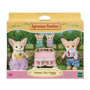 Sylvanian Families Dykumų lapės šeimynėlė – 4 figūrėlių rinkinys (tėtis Ronaldas, mama Šeron, dukra Alė, mažylė Kaja)