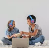 PowerLocus Bobo Kids belaidės ausinės, LED, AUX, mėlynos/raudonos