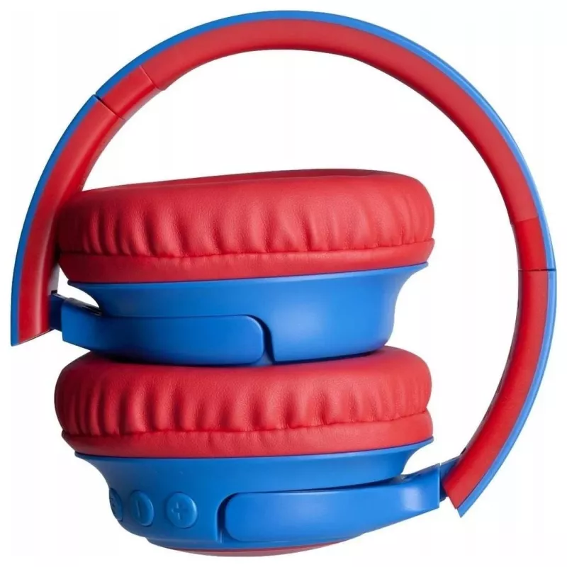 PowerLocus Bobo Kids belaidės ausinės, LED, AUX, mėlynos/raudonos
