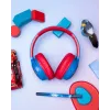 PowerLocus Bobo Kids belaidės ausinės, LED, AUX, mėlynos/raudonos