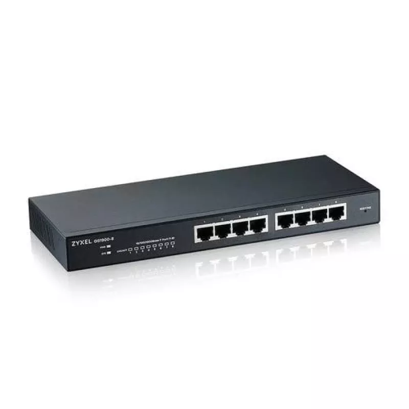 DSIT Zyxel GS1900 Smart Managed Switch VA-GS-1900-8 - 8 prievadų Gigabit Ethernet