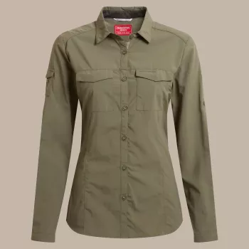 Craghoppers Women's NosiLife Adventure LS Shirt III - Wild Olive - L