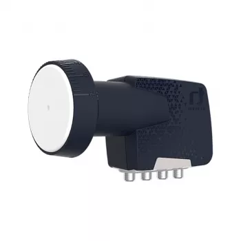 Inverto Quad Premium Universal LNB keitiklis – 4 išėjimai, 0,2 dB triukšmo rodiklis, 40 mm apšvieta, juoda