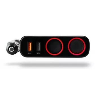 Xblitz R1 38W dvigubas USB automobilinis įkroviklis QC3.0 + PD3.0 greitas įkrovimas 12/24V juodas