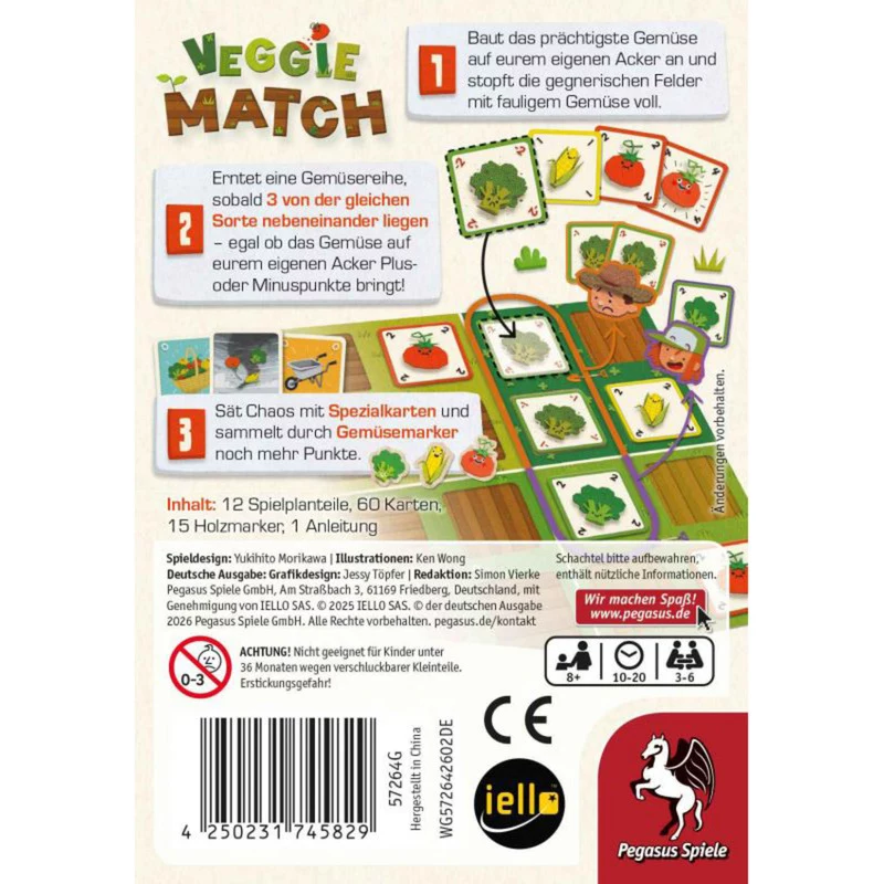 PEGASUS Veggie Match kortų žaidimas