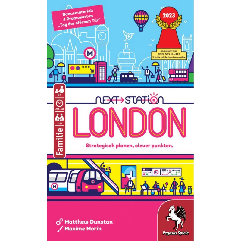 PEGASUS Next Station London – stalo žaidimas „apversk ir rašyk“, 1–4 žaidėjai, 8+ metų