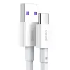 Baseus Superior Series USB-A į USB-C laidas, 66W greitas įkrovimas, 2m, baltas