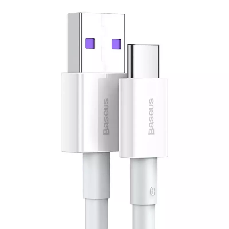 Baseus Superior Series USB-A į USB-C laidas, 66W greitas įkrovimas, 2m, baltas