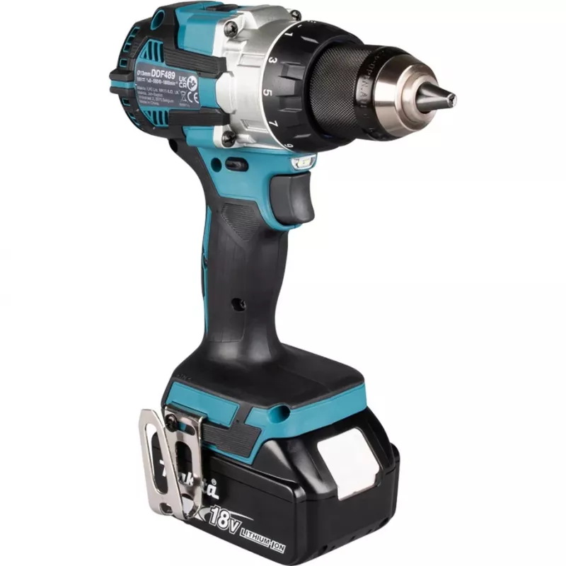 Makita DLX2592JX1 18V LXT bešepetėlis 2 dalių kombinuotas rinkinys su gręžtuvu-suktuvu, smūginiu suktuvu, 2x 5.0Ah akumuliatoriais, greito įkrovimo įrenginiu ir Makpac dėklu