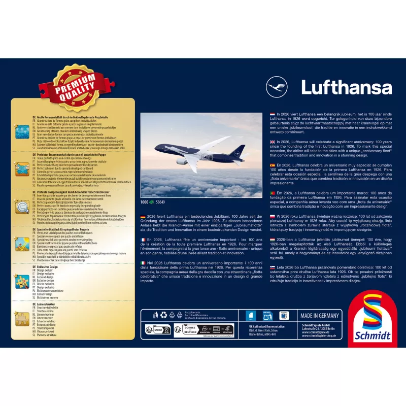 SCHMIDT SPIELE 100 Jahre Lufthansa 1000 dalių dėlionė