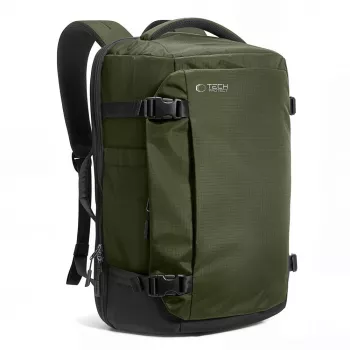 TECH-PROTECT DEFENDER S70 24L kelioninė kuprinė su nešiojamojo kompiuterio skyriumi, 40x30x20 cm, karinė žalia | ITwork.lt