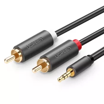 Ugreen 2x RCA į 3,5 mm garso kabelis 1,5 m juodas