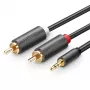 Ugreen 2x RCA į 3,5 mm garso kabelis 1,5 m juodas