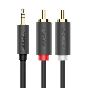 Ugreen 2x RCA į 3,5 mm garso kabelis 1,5 m juodas