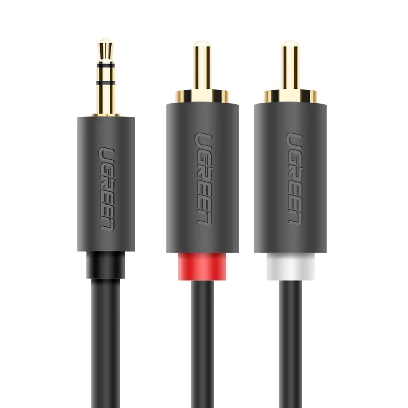 Ugreen 2x RCA į 3,5 mm garso kabelis 1,5 m juodas
