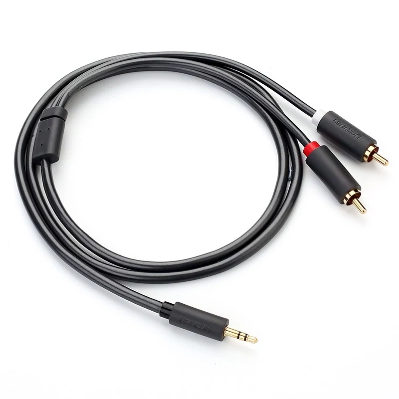 Ugreen 2x RCA į 3,5 mm garso kabelis 1,5 m juodas