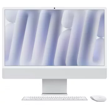 Apple iMac 24 colių sidabrinis M4 10 branduolių CPU 10 branduolių GPU 24GB RAM 512GB SSD Gigabit Ethernet vokiška klaviatūra