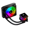 Rampage INFINITE V120 ARGB 120 mm skysčio aušintuvas CPU su temperatūros ekranu, juodas