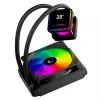 Rampage INFINITE V120 ARGB 120 mm skysčio aušintuvas CPU su temperatūros ekranu, juodas