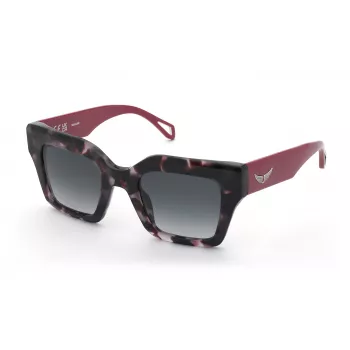 ZADIG & VOLTAIRE SZV457-5001GT moteriški kvadratiniai acetatiniai akiniai nuo saulės su pilkais gradientiniais lęšiais, 50/23/140 mm, UV400 apsauga