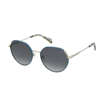 TOUS moteriški drugelio formos akiniai nuo saulės STO454550492 - rudas havana acetato rėmas su rudais gradientiniais lęšiais, UV400 apsauga, 55/19/135 mm