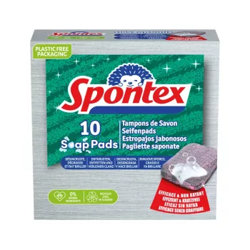 Spontex muiluoti plieniniai šveitikliai su 30% muilo, 10 vnt.
