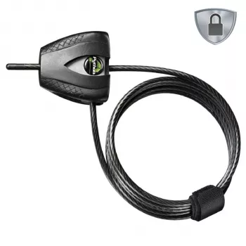 Master Lock Python reguliuojamas kabelio užraktas 8417EURDPRO – 1,8 m pintas plienas, juodas, 2 raktai