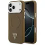 Guess Triangle Logo MagSafe dėklas, skirtas iPhone 17 Pro (rudas)
